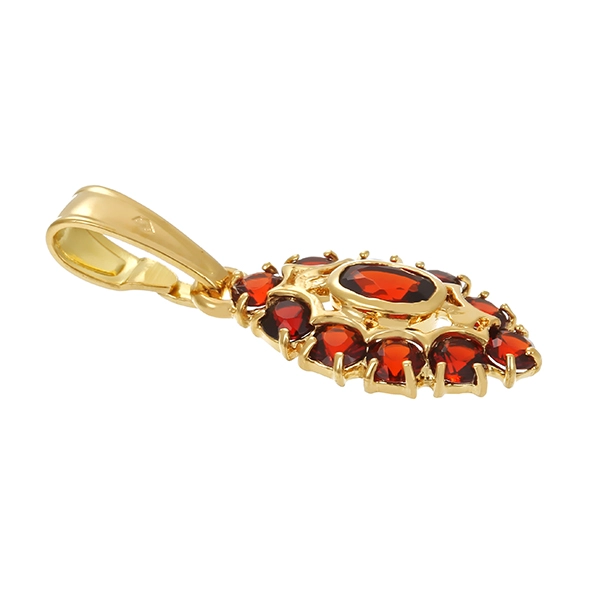 Anhänger, 18K, Gelbgold, Granat