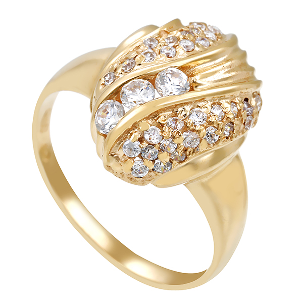 Ring, 14K, Gelbgold, Zirkonia