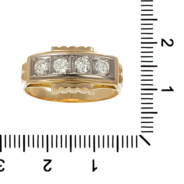 Diamantring, 14K, Gelb-/Weißgold, Brillanten 0,60 ct