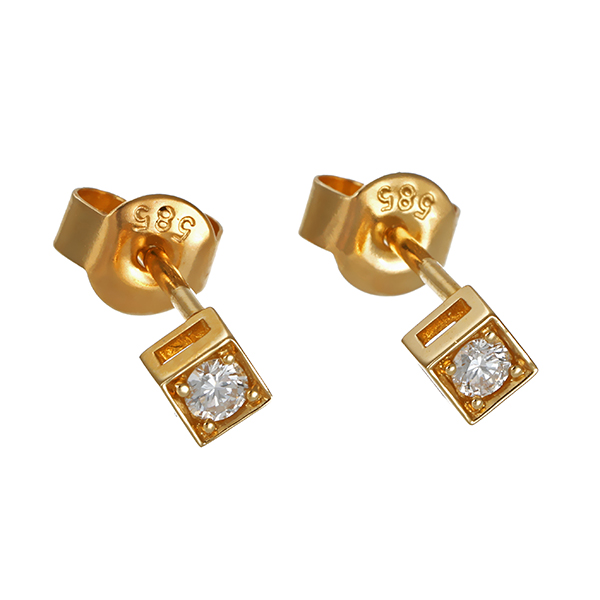 Ohrstecker, 14K, Weißgold, Brillanten 0,10 ct