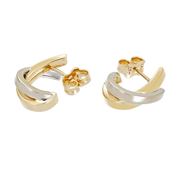 Ohrstecker, 14K, Gelbgold, Weißgold