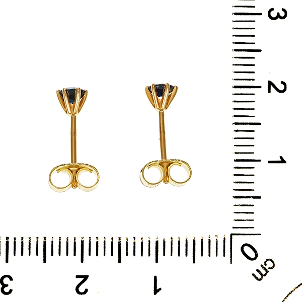 Ohrstecker, 14K, Gelbgold, Saphire