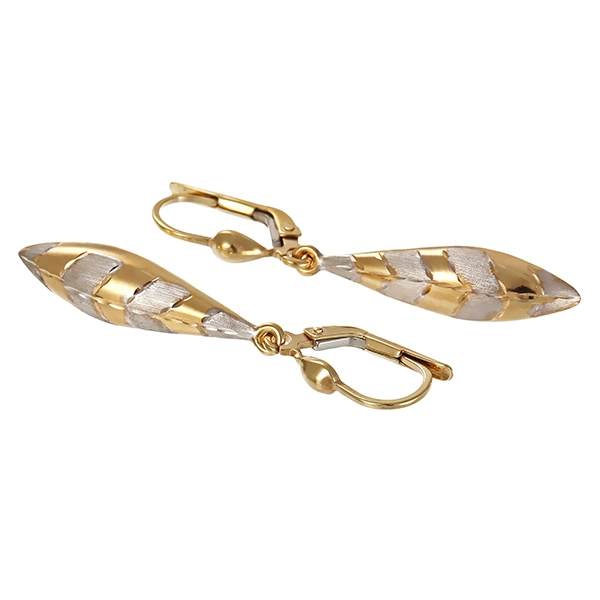 Ohrhänger, 8K, Gelb-/Weißgold