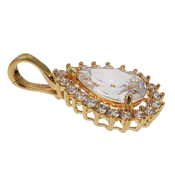Anhänger, 14K, Gelbgold, Zirkonia
