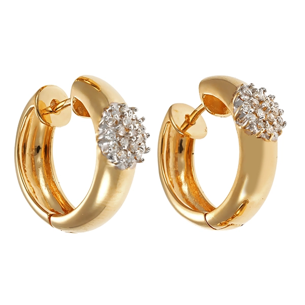 Creolen, 14K, Gelbgold, Brillanten 0,38 ct