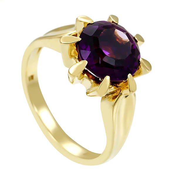 Ring, 14K, Gelbgold, Amethyst