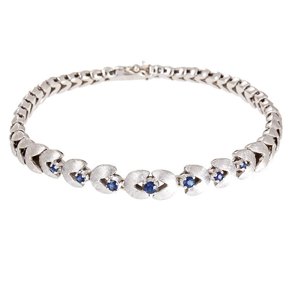 Armband, 18K, Weißgold, Saphir