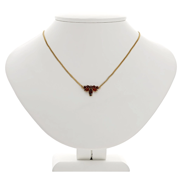 Collier, 8K, Gelbgold, Granat