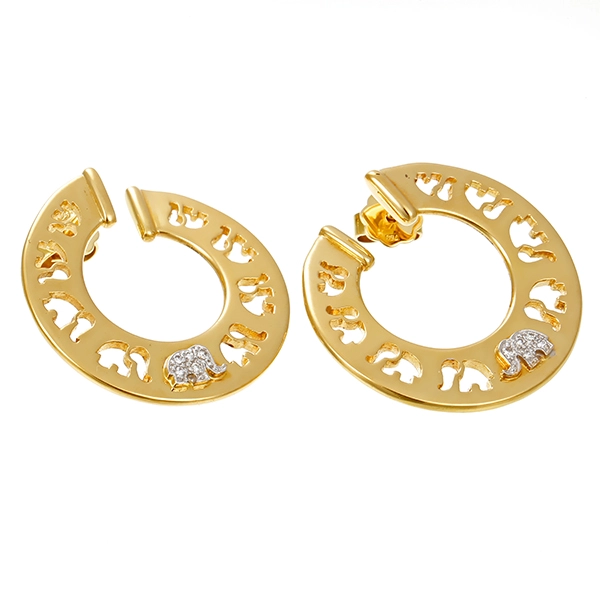 Ohrstecker, 18K, Gelb-/Weißgold, Brillanten
