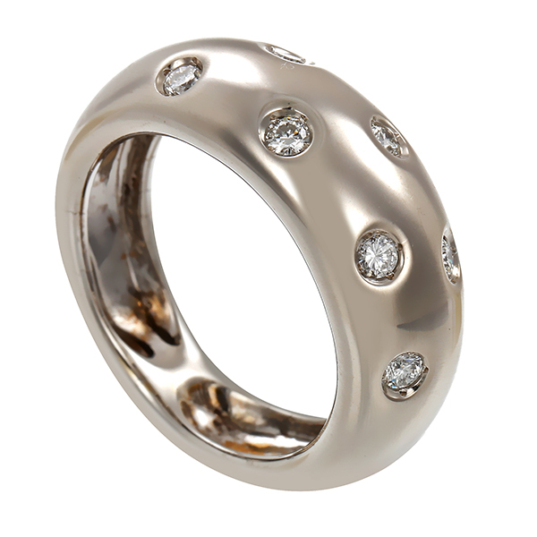 Ring, 14K, Weißgold, Brillanten