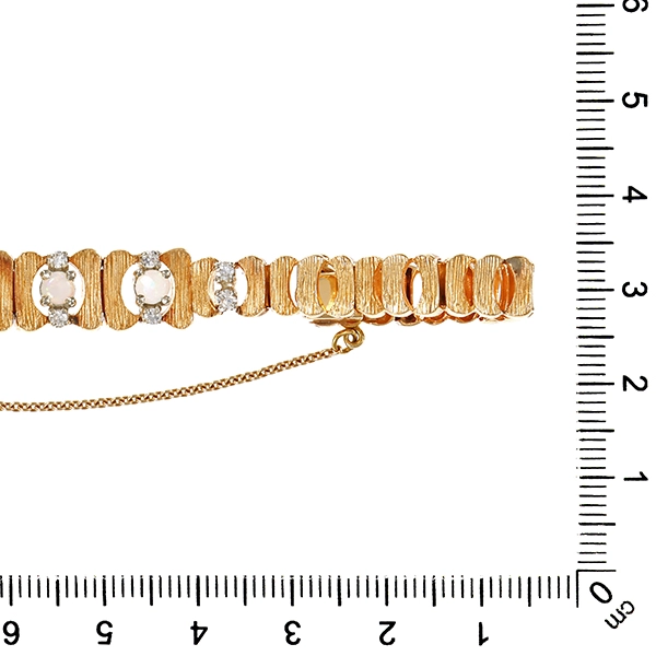 Armband, 14K, Gelb-/Weißgold, Opale, Brillanten