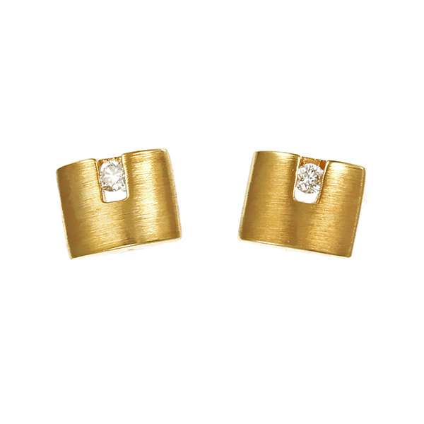 Ohrstecker, 14K, Gelbgold, Brillanten
