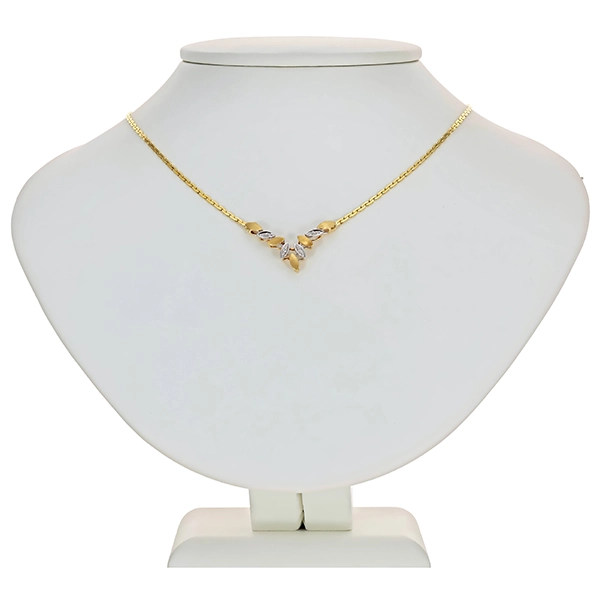 Collier, 14K, Gelb-/Weißgold, Diamanten