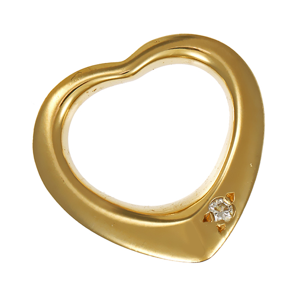 Anhänger, 14K, Gelbgold, Diamant, Herz