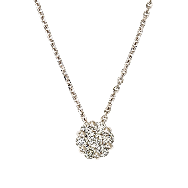Collier, 18K, Weißgold, Brillanten