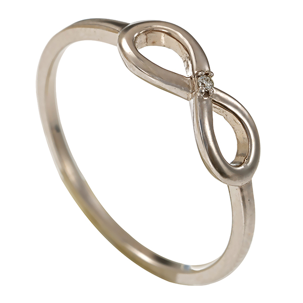 Ring, 14K, Weißgold, Infinity