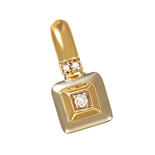 Anhänger, 14K, Gelb-/Weißgold, 3 Brillanten 0,05ct