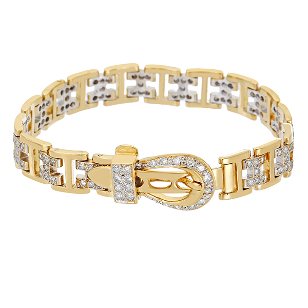 Armband, 18K, Gelb-/Weißgold, Brillanten 2,00 ct