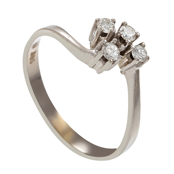 Ring, 14K, Weißgold, Brillanten, U61