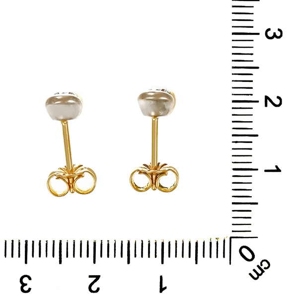 Ohrstecker, 18K, Gelb-/Weißgold, Brillanten