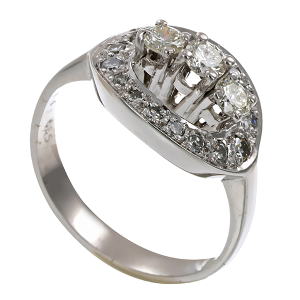 Diamantring, 14K, Weißgold, Brillant, Diamant