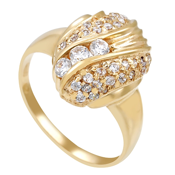 Ring, 14K, Gelbgold, Zirkonia