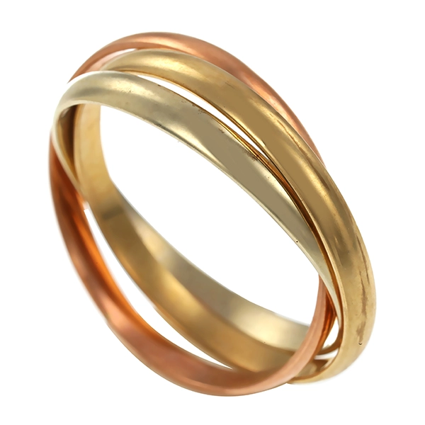 Ring, 9K, Gelb-/Weiß-/Rotgold