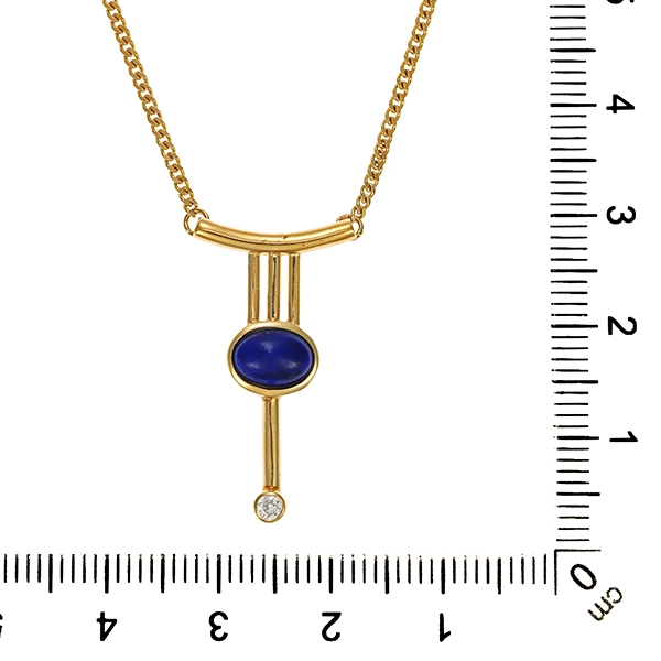 Collier, 9K, Gelbgold, Laps, Zirkonia