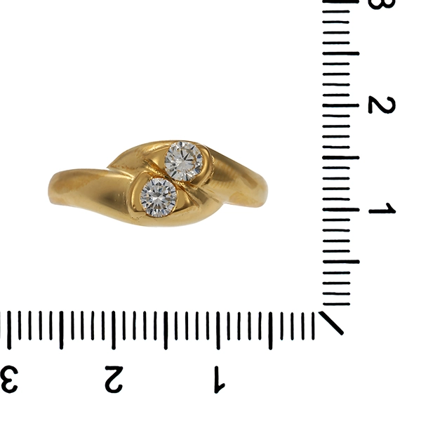 Diamantring, 18K, Gelbgold, Brillanten 0,32 ct