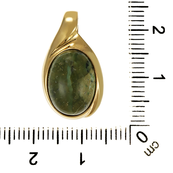 Anhänger, 9K, Gelbgold, Katzenaugen Quarz