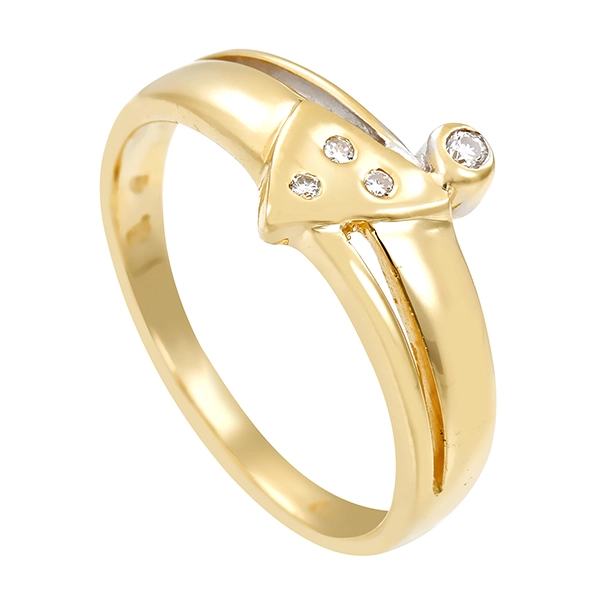 Diamantring, 14K, Gelb-/Weißgold, Brillanten