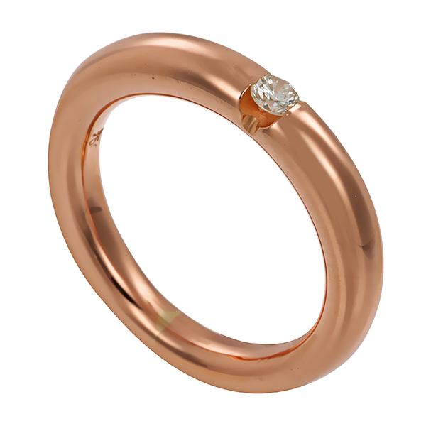 Brillantring, 18K, Rotgold, 0,10ct