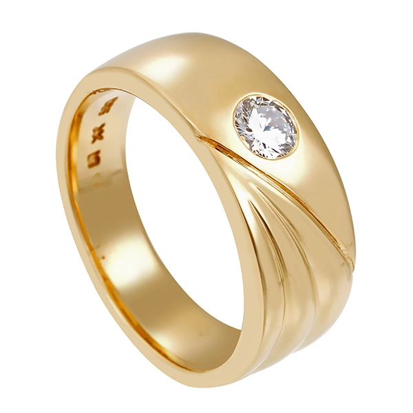 Diamantring, 14K, Gelbgold, Brillant 0,41 ct