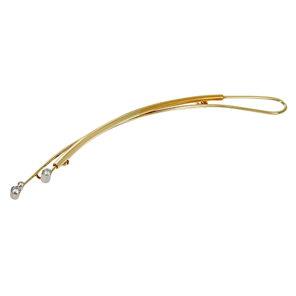 Brosche, 14K, Gelb-/Weißgold, Brillanten