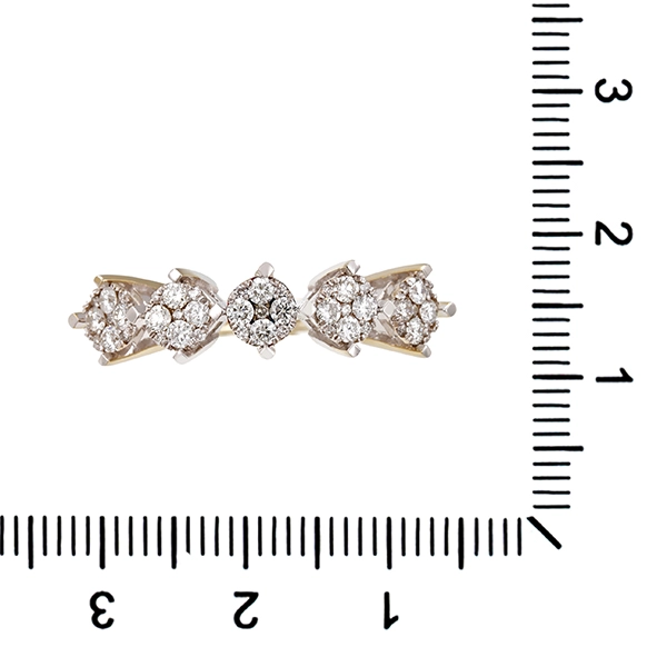 Diamantring, 8K, Gelb-/Weißgold, brillanten