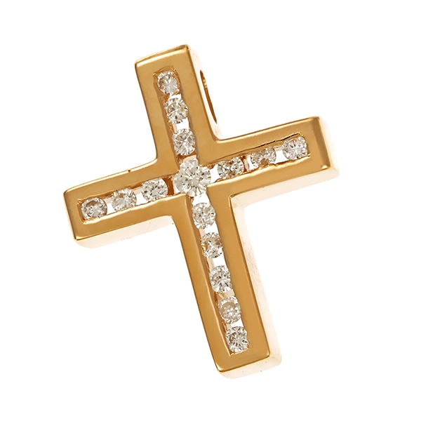 Anhänger, 14K, Gelbgold, Brillanten
