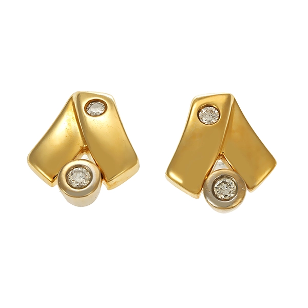 Ohrstecker, 14K, Gelb-/Weißgold, Brillanten