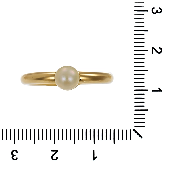 Ring, 14K, Gelbgold, Zuchtperle