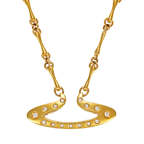Collier, 14K, Gelbgold, Brillanten, 0,60ct