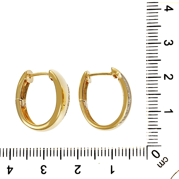Creolen, 14K, Gelb-/Weißgold, Diamanten