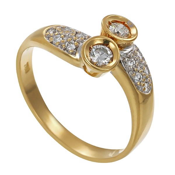 Diamantring, 18K, Gelbgold, Brillanten 0,30 ct