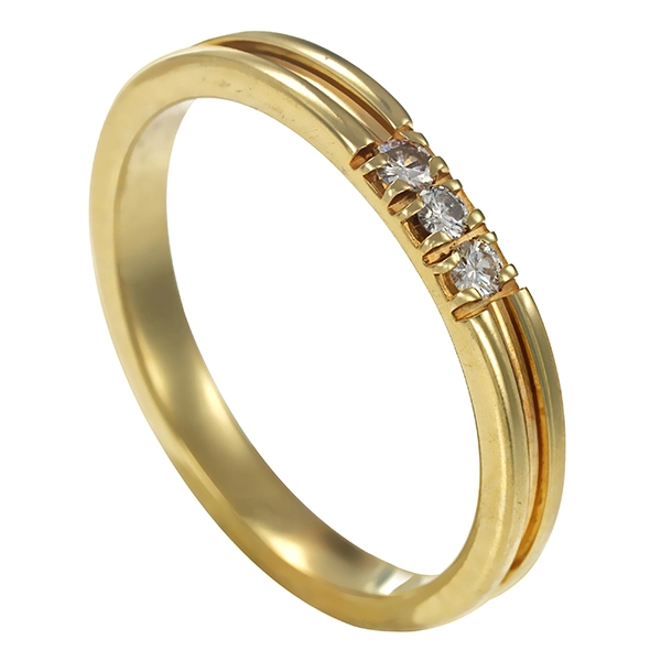 Ring, 14K, Gelbgold, Brillanten