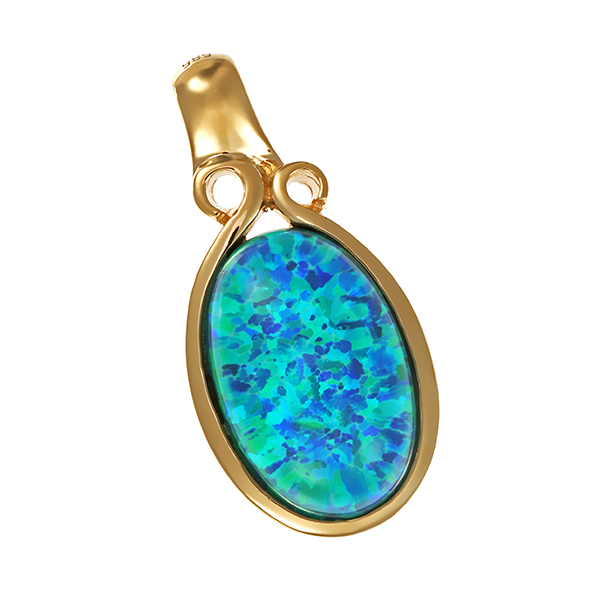 Anhänger, 14K, Gelbgold, Opaltriplette