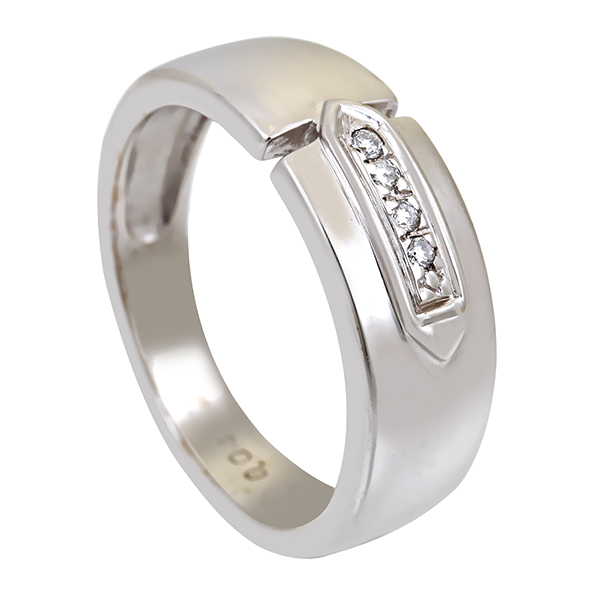 Diamantring, 14K, Weißgold, Brillanten