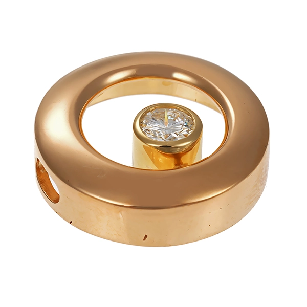 Anhänger, 18K, Gelbgold, Brillant 0,40ct