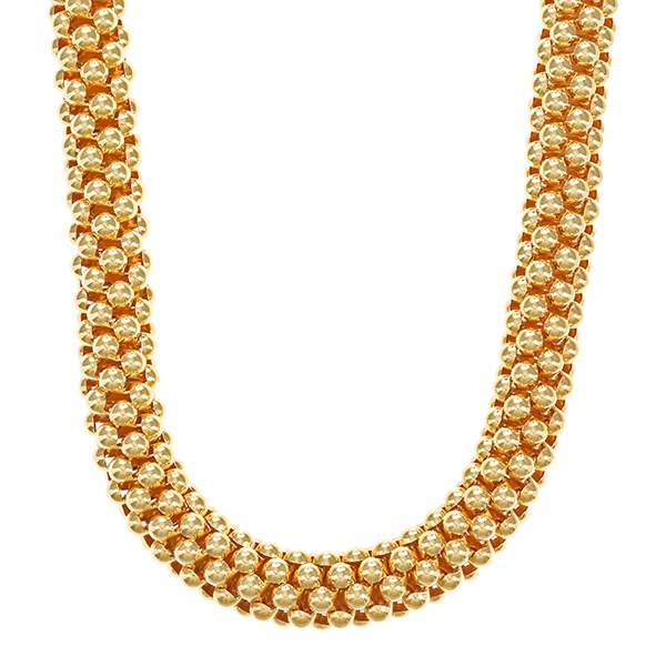Collier, 18K, Gelbgold, Himbeer-, FOPE