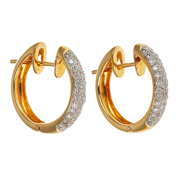 Creolen, 18K, Gelbgold, Brillanten