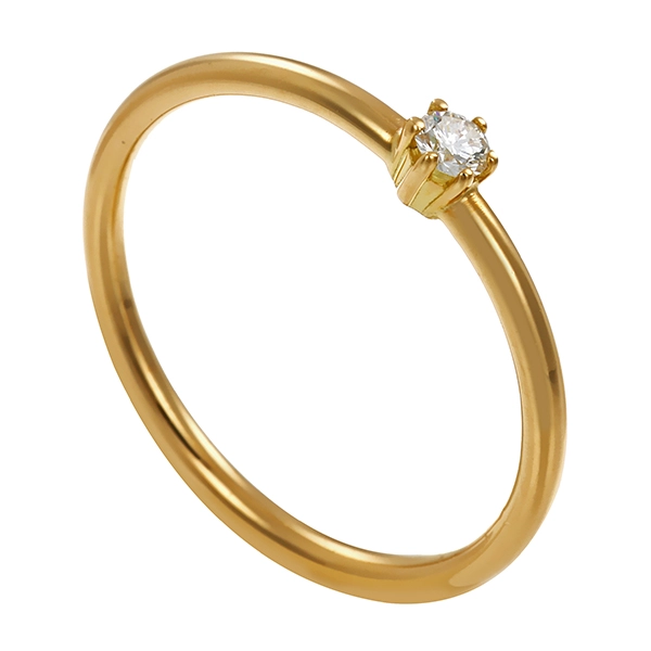 Brillantring, 18K, Gelbgold