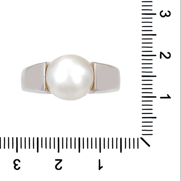 Ring, 18K, Weißgold, Südsee-Zuchtperle