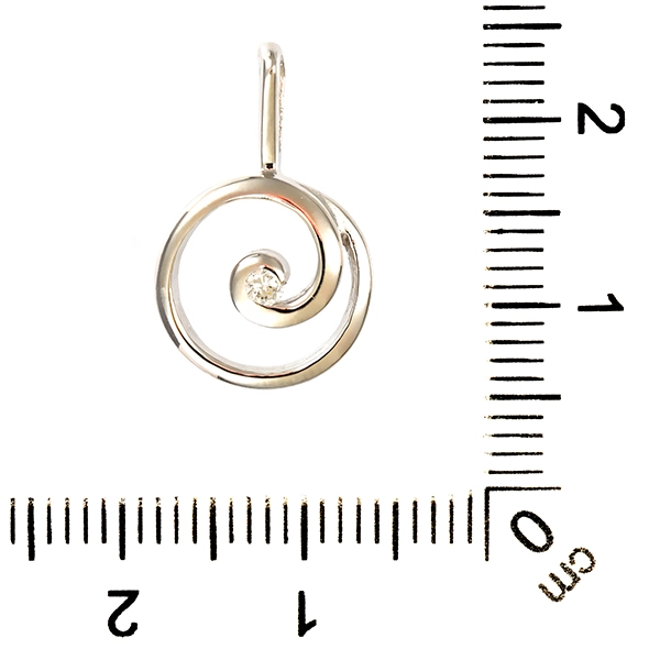 Anhänger, 14K, Weißgold, Brillant